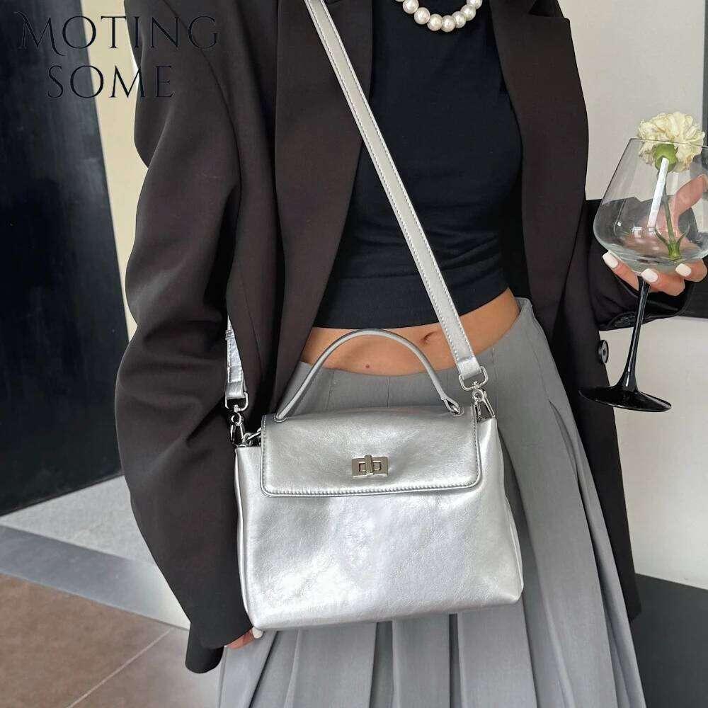 Motingsome Genuine Leather Satchel Bags For Women Designer Bag Fashion Square Spring Handbag Underarm Saddle Mini Tote