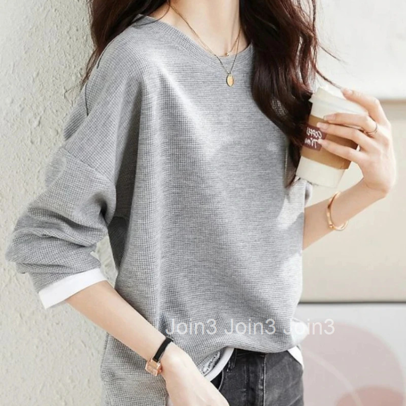 Loose Baggy Round Neck Pullover Long Sleeve Sweatshirt for Women Novelty Harajuku Fashion Woman Tops Essential Korean Aesthetic