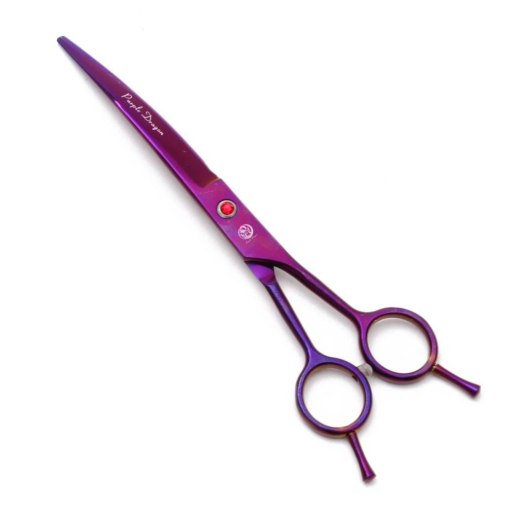 Pet Curved Scissors Purple Dragon 8 22.5cm JP Stainless Dogs Grooming Scissors Animal Up Down Curved Shears 4003# Pet Scissors 250611