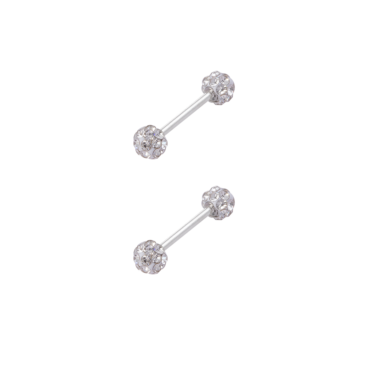 Wholesale of Stainless Steel Shambhala Diamond Ball Earrings, Body Piercing Accessories