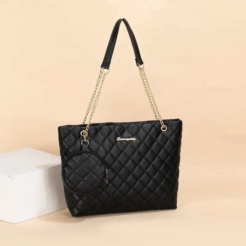 Rhombic Embroidered Mini Wallet Charm Tote Bag New Stylish Minimalist Letter Embellished Chain Shoulder Bag XJ2520616