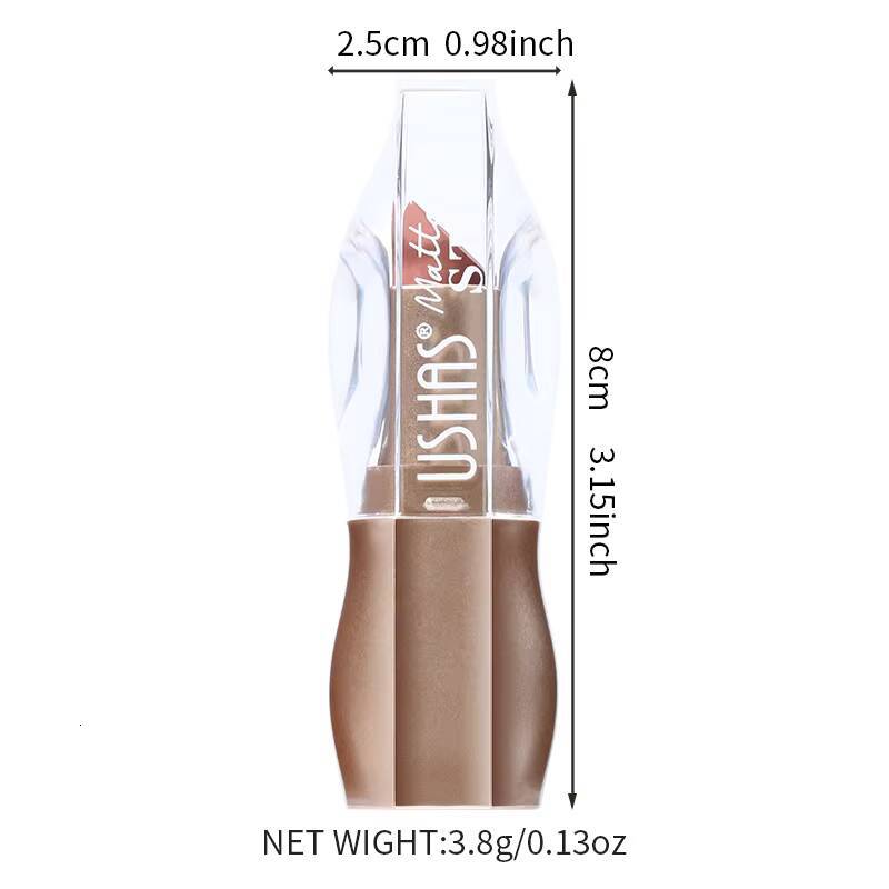 USHAS 12 Color Matte Lipstick Easy-coloring Sexy Nude Velvet Lipsticks Halloween Red Brown Moisturizing Lip Makeup Christmas happy