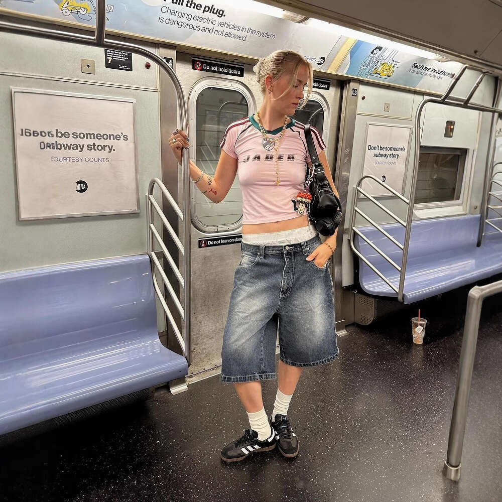 Spring New American Street Style Number Letter Slim Fit Casual Short Sleeve T-Shirt Breathable B5