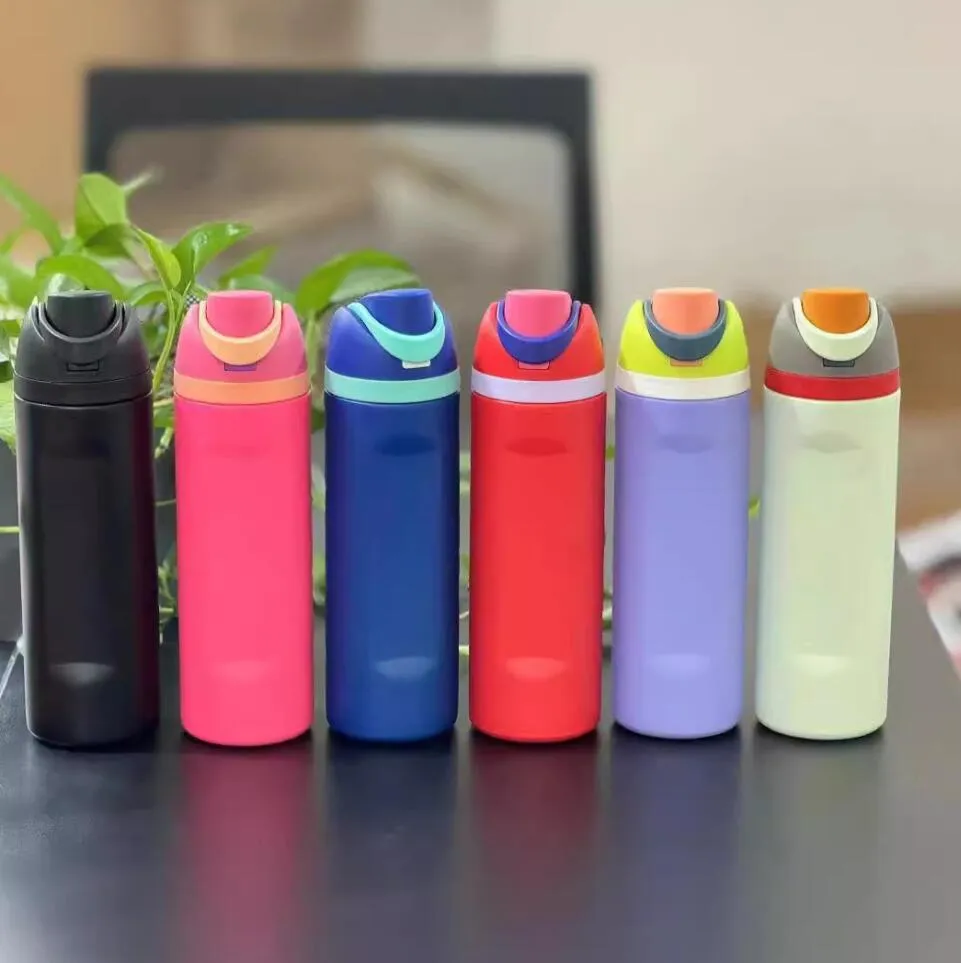 DHL Mugs New 24oz 32oz Insulated Stainless Steel Water Bottle with Flip Straw Portable BPA-Free Outdoor Sports Water Bottle Handheld Coffee Cup 0616