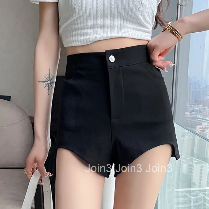 Skinny Womens Shorts Cute Knit Black Mini Booty Kawaii Sexy Tight Short Pants for Woman To Wear Hot XL Elegant Korean Style XXL