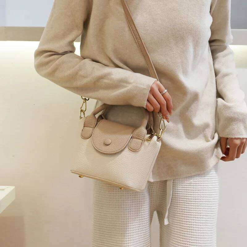 Small Bucket New Crossbody Lightweight Shoulder Bag PU Leather Mini Basket Handbag Purse