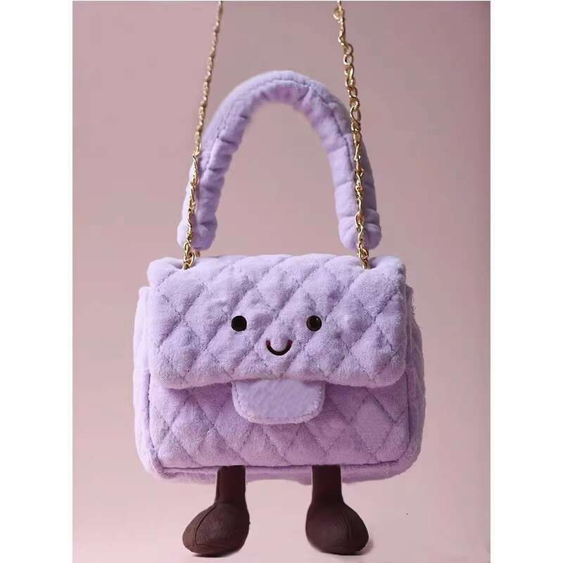 Hot selling New small fragrance Lingge chain hair new handbag wearing fly bag plush animal toy girl birthday gift designer bag