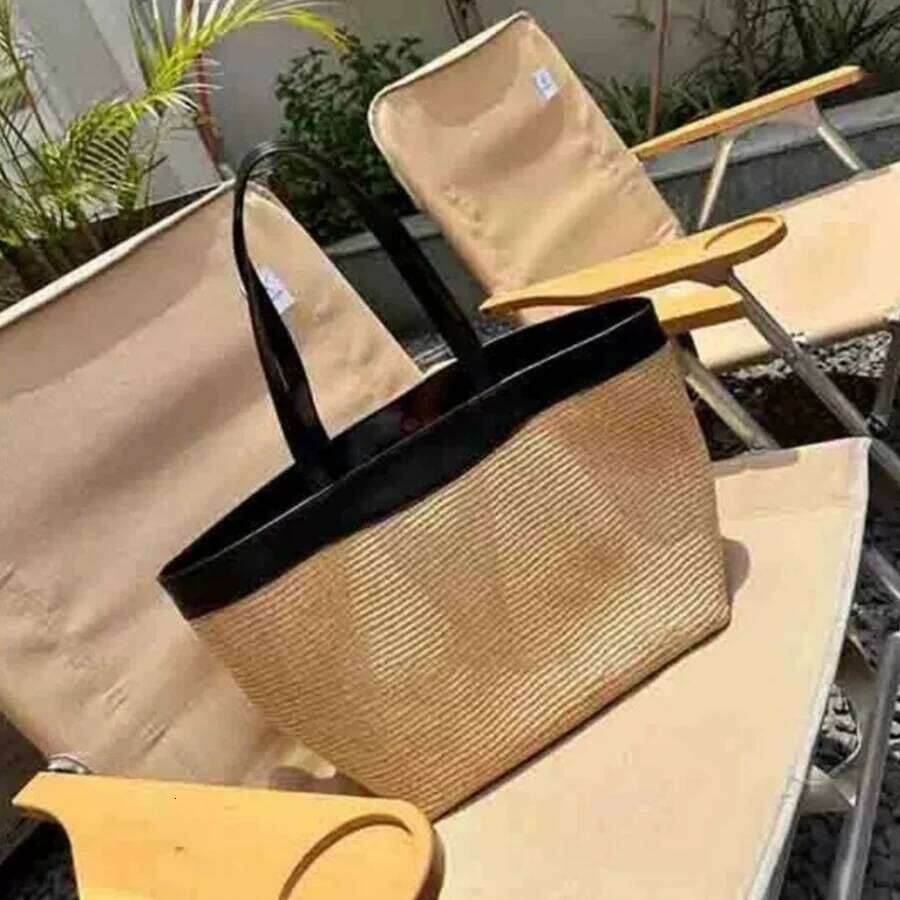 Straw Woven Patchwork Handbags Women Summer Bali Large Capacity Weaving Tote Bag Vacation Casual Simple Single-Shoulder Bags Sac