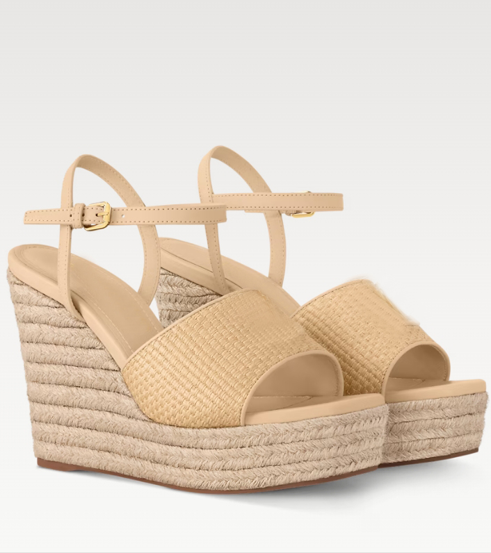 designer Shoes fashion Mare Wedge Sandal luxury Platform Hemp rope weaving raffia Women Sandal Size 35-41
