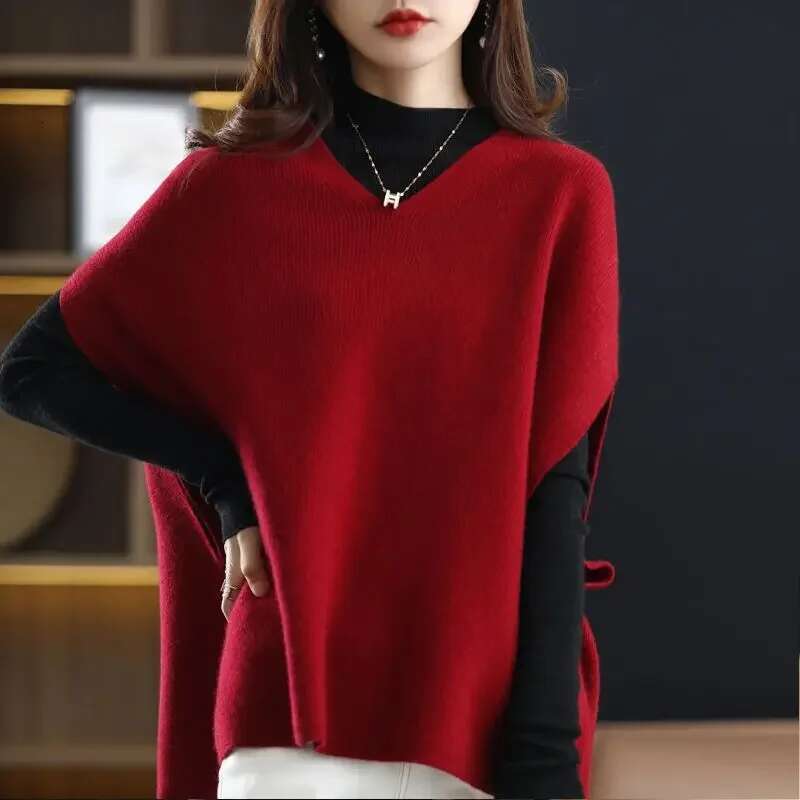 V-Neck Waistcoat Korean Style Clothing Lady Sweaters Pullover Knit Vests for Women Fashion 2024 Jumper Youthful Clothes Classic