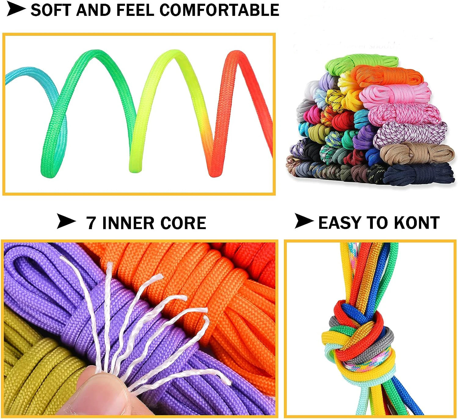 7 Core 550lb Paracord 31m Dia4mm Survival Parachute Rope Tent Accessories For DIY Making Lanyard Bracelet Dog Collar Idea Gift 250611