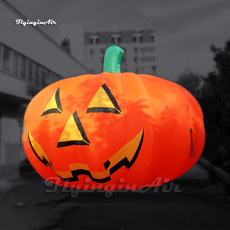 Outdoor Halloween Huge Inflatable Pumpkin Head 5m Air Blow Up Jack-o-lantern Balloon For Carnival Stage Decoration