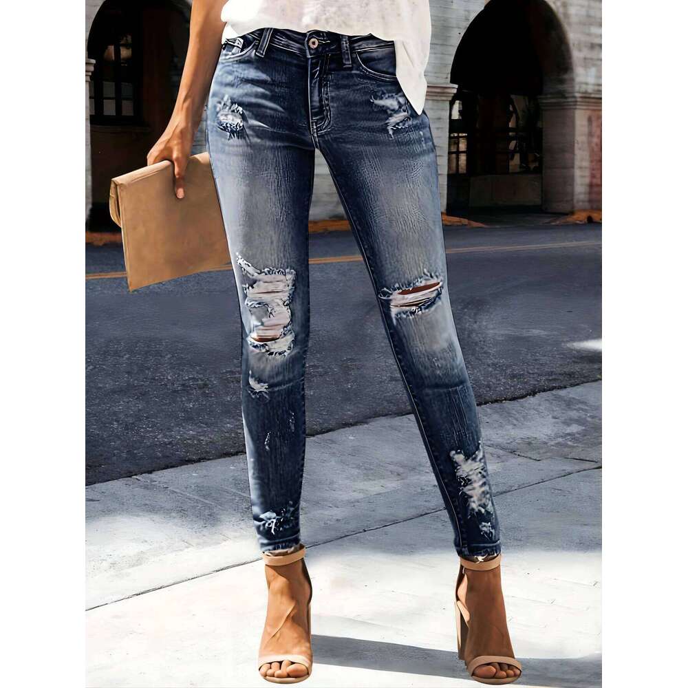 2025 Women's Zhendian Collection High Waist Hip Stretch Slim Fit All-Matching Nine-Point Jeans