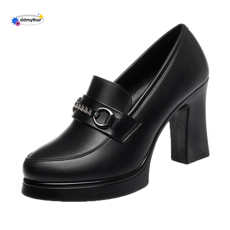 Stewardess Work Women Black Leather Flat Round Toe Soft Sole Office Professional Single Spring Autumn Women's Shoes ddmythur