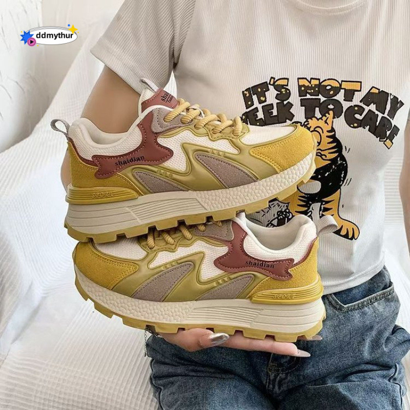 Platform Dad for Women 2025 Spring New Super Popular Height Increasing Breathable Mesh Sneakers Lightweight Agan Shoes ddmythur