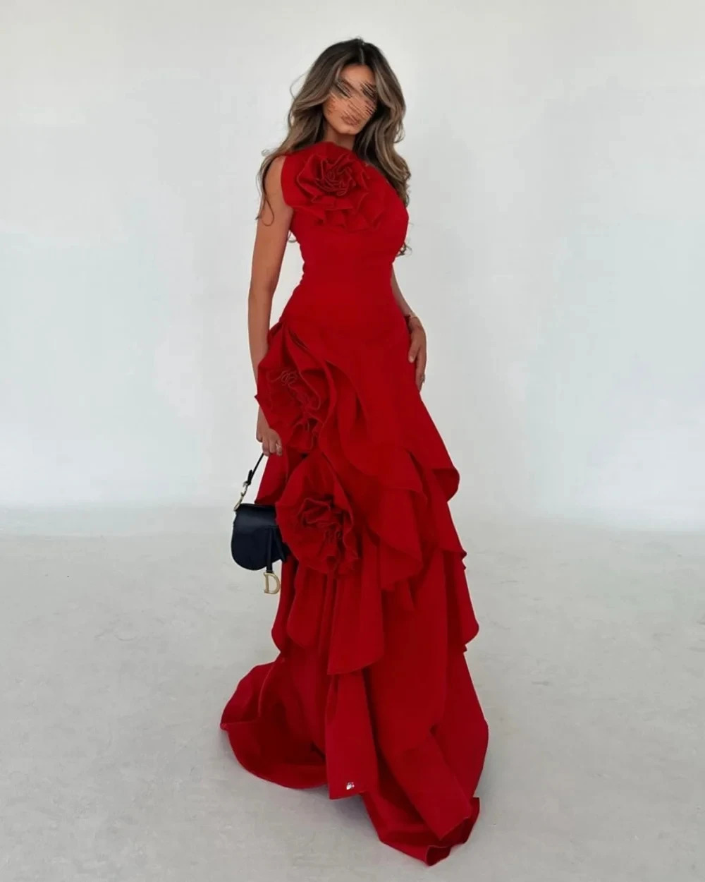 Customized Formal Gown Women Prom Evening Dress High Quality Jersey Pleat Trumpet Flower Dresses Classic Exquisite Modern Style 250612