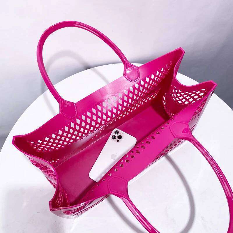 Women's Bags Designer Fashion Jelly Buns Tote Bags For Women Designer Handbag And Purse New In PVC Hollow Out Top Handle Underarm Shoulder