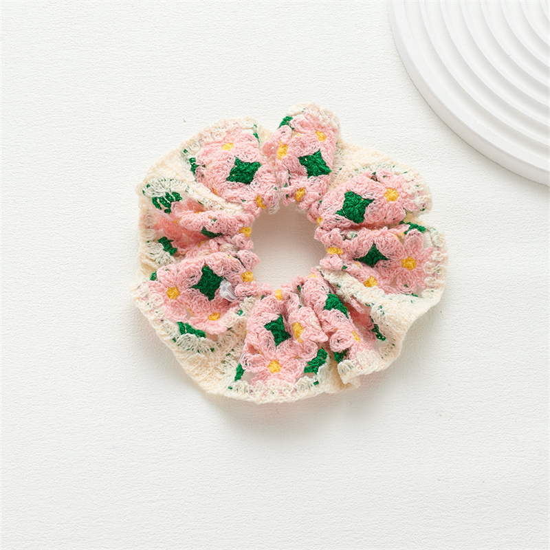 Handmade knitted large intestine circle advanced sense of rustic style pill hair accessories sweet ponytail head rope leather band hair accessories