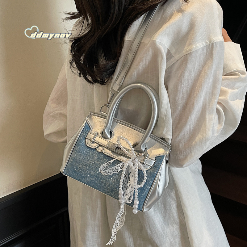 American Style Denim Handbag for Women 2025 Summer Niche Fashion Versatile Simple Crossbody Bag ddmynov ddmynov