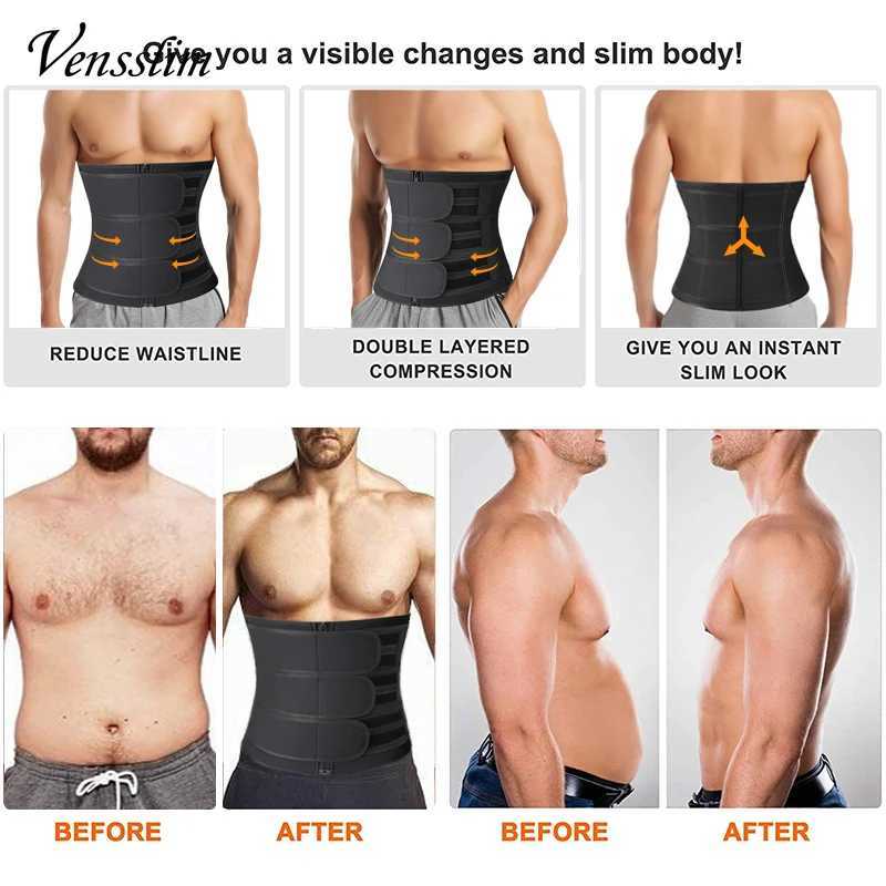 Men Waist Trainer Corset Slimming Belt Weight Loss Body Shaper Abdominal Trimmer Sweat Fat Burner Belly Girdle W250616