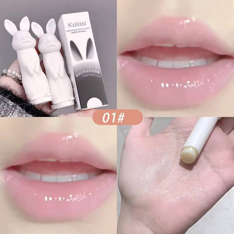 Rabbit Black Balm Gloss Not Dryness Peach Transparent Lip Tint Moisturizing Lips Makeup Base Children's Lipsticks For Girls happy