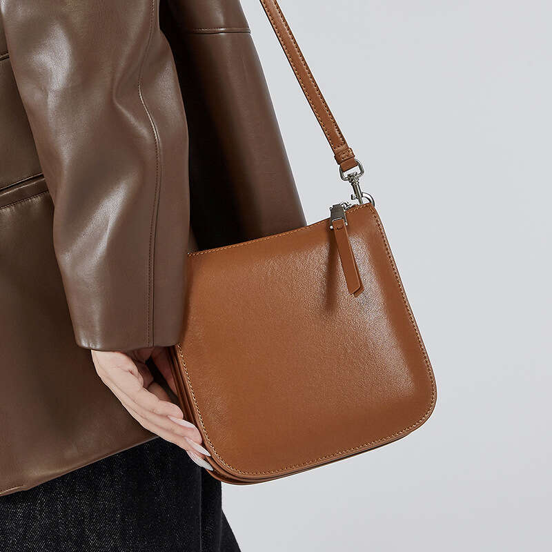 Spring Summer New Genuine Leather Crossbody Phone Women's Bucket Single Shoulder Small Underarm Bag