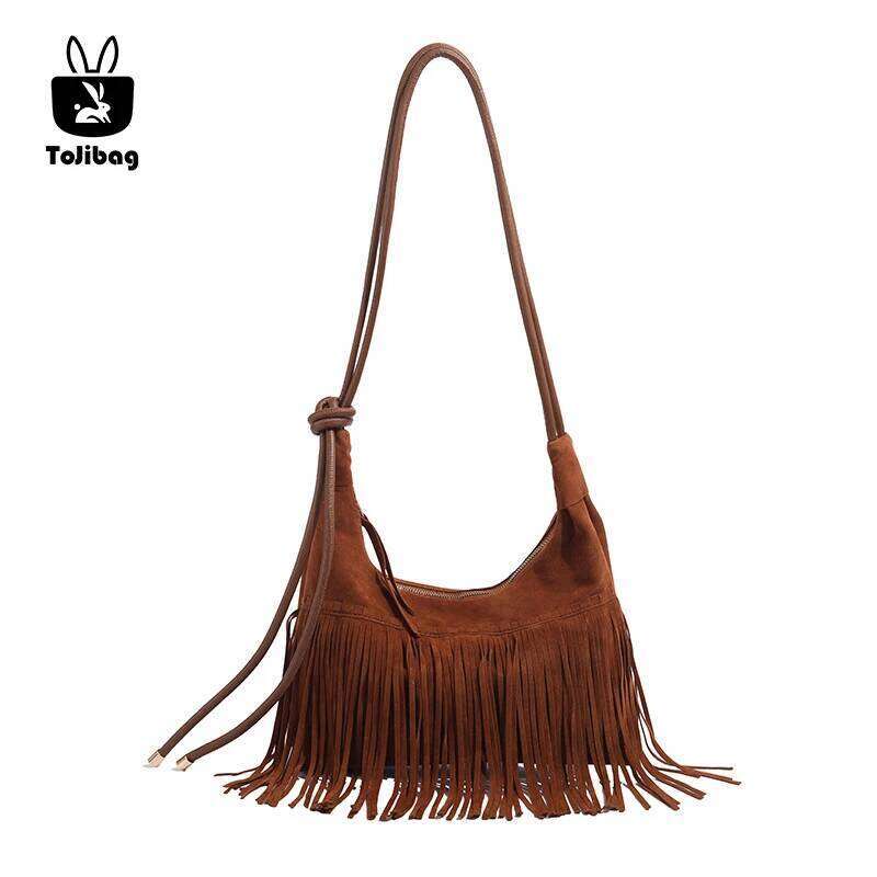 2025 Vintage Fringed Women's Crossbody Suede Slouchy Designer Bags For Women Work Shopping Travel Winter Fall Bag