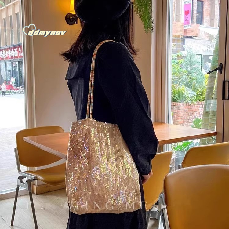 Niche Design Gradient Mermaid Sequin Women's Handbag Tote Shoulder Trendy Socialite Elegant High-Quality Party Bag ddmynov