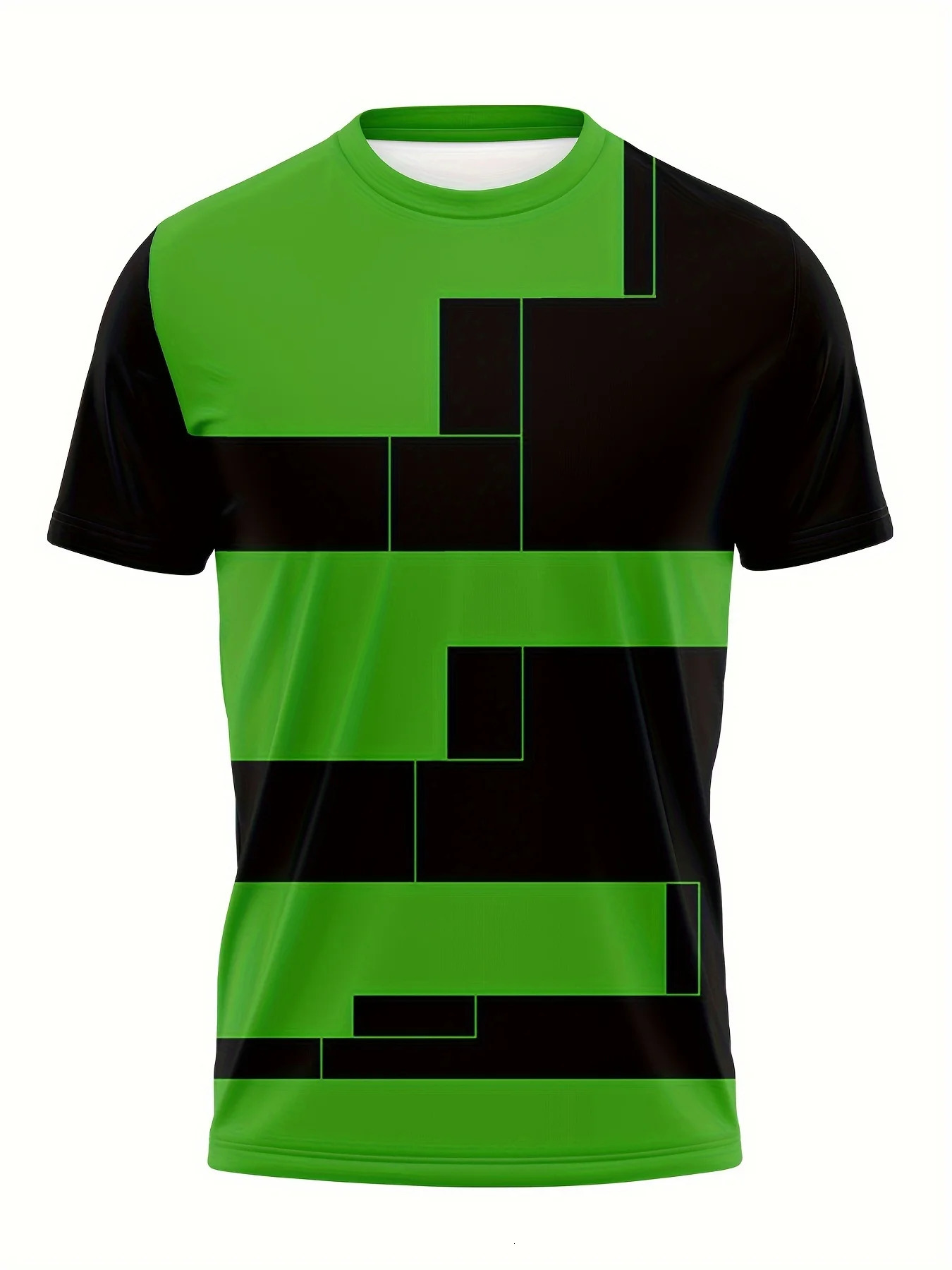 Summer mens suit with green striped printed casual and fashionable polyester wear 250612