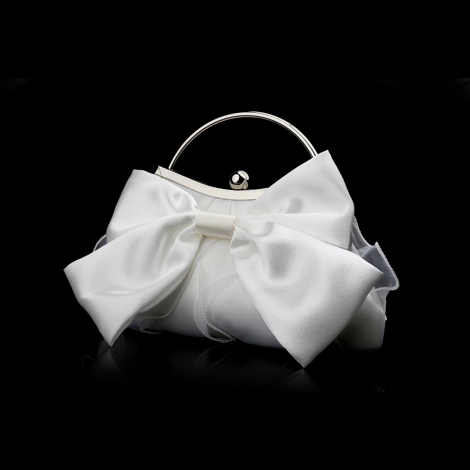 Gorgeous and Elegant Satin Solid Color Bow Womens Handbag Evening Bag Bridal Party 250614