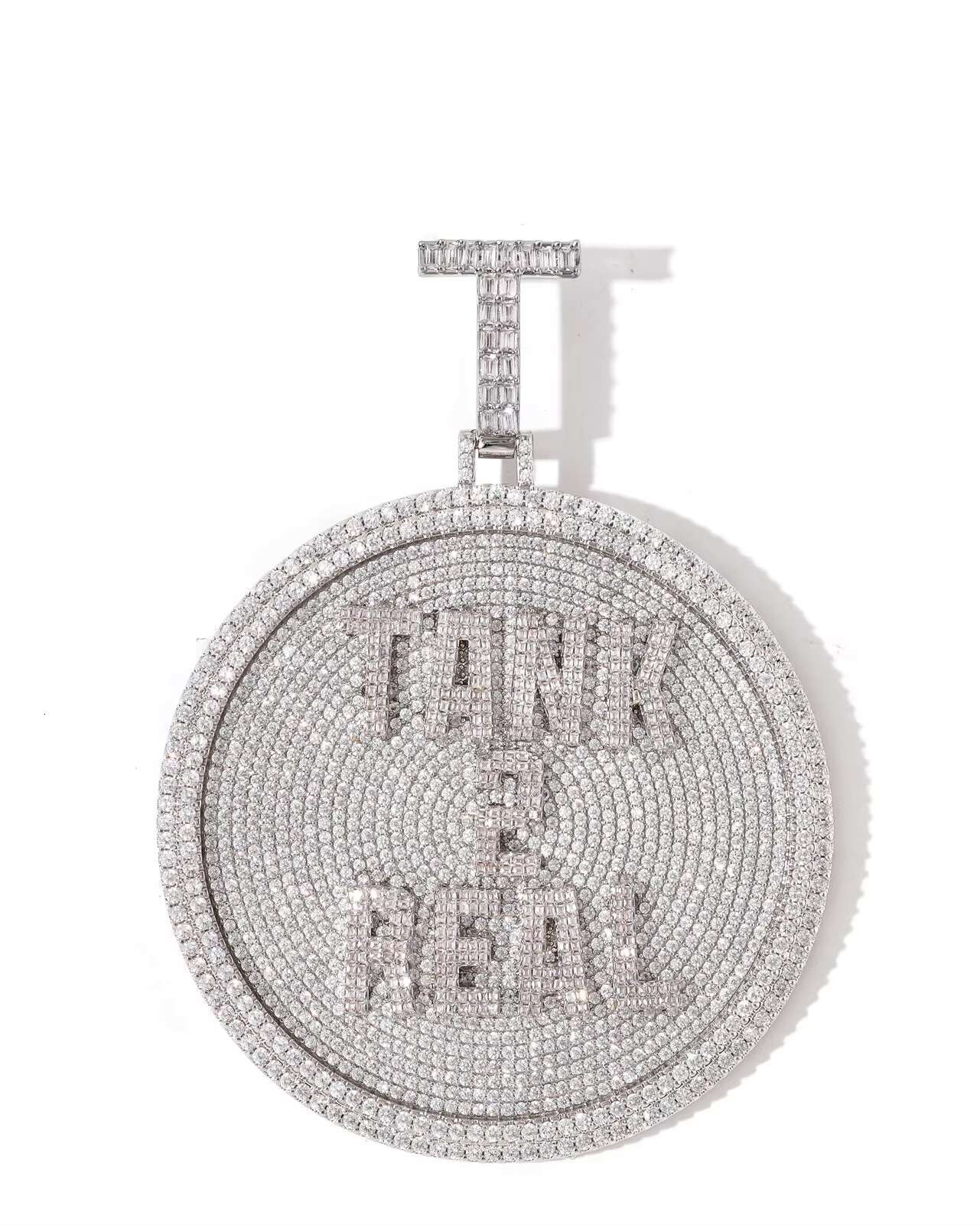 VVS D Moissanite Round Plate Name Necklace Custom Hook Personalized Design Iced Out Hip Hop 925 Sterling Silver Jewelry Factory