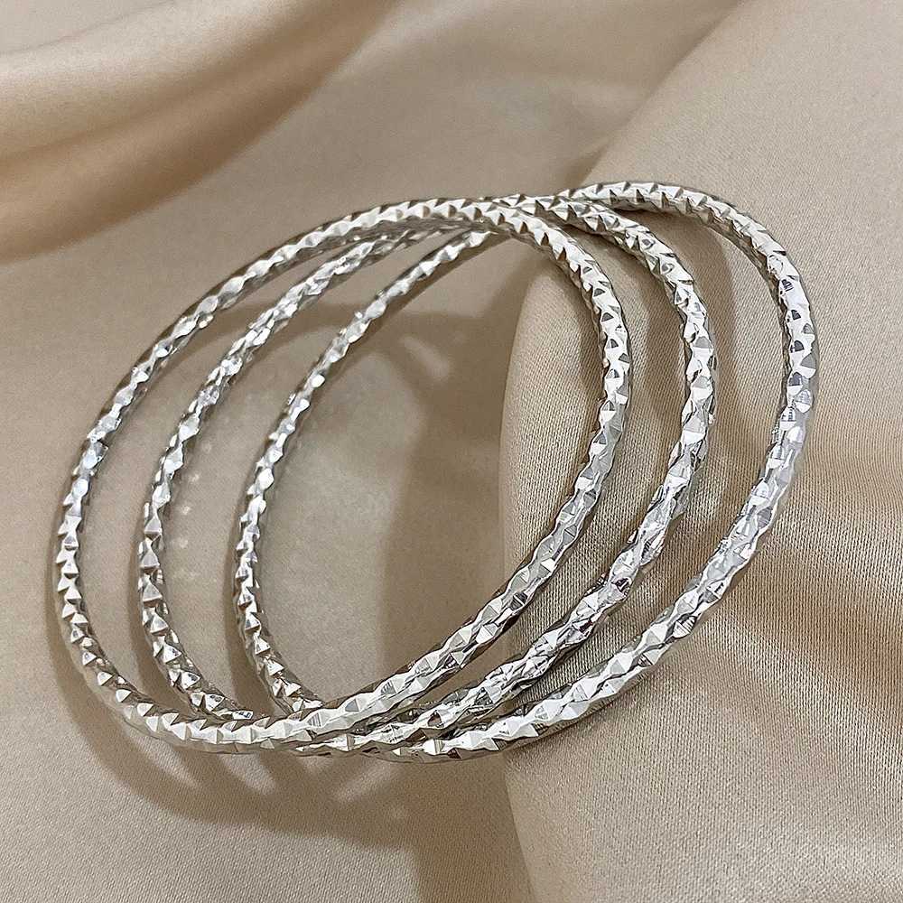 3Pcs/Set Simple Spiral Pattern Circle Bangle for Women Cuff Wristband Stackable Waterproof Jewelry Gifts Z250616
