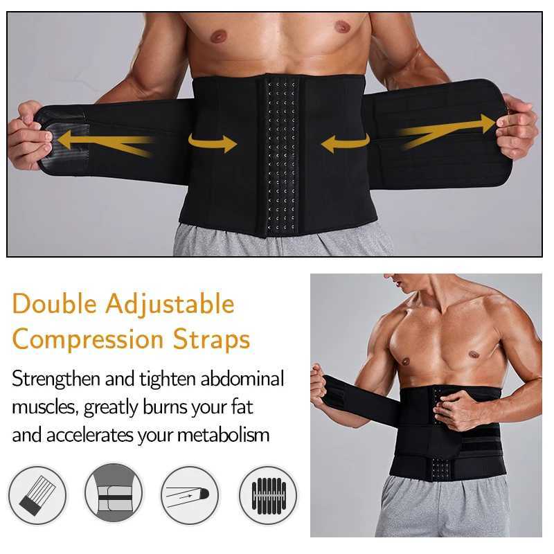 Neoprene Waist Trainer Corset for Men Workout Sauna Trimmer Belt Weight Loss Sweat Sports Girdle Compression W250616