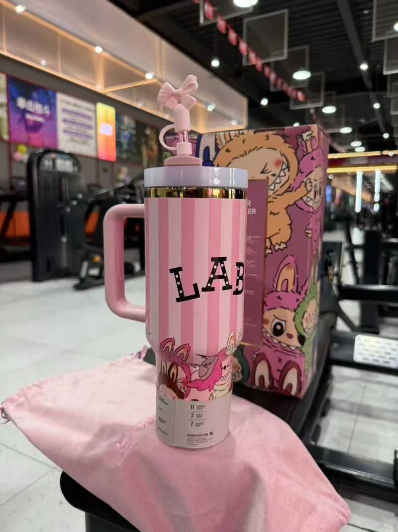 Labubu Large Capacity 40oz Stainless Steel Insulated Water Bottle Car Cup Summer Cooling Thermal Drinkware In Stock XJ250616