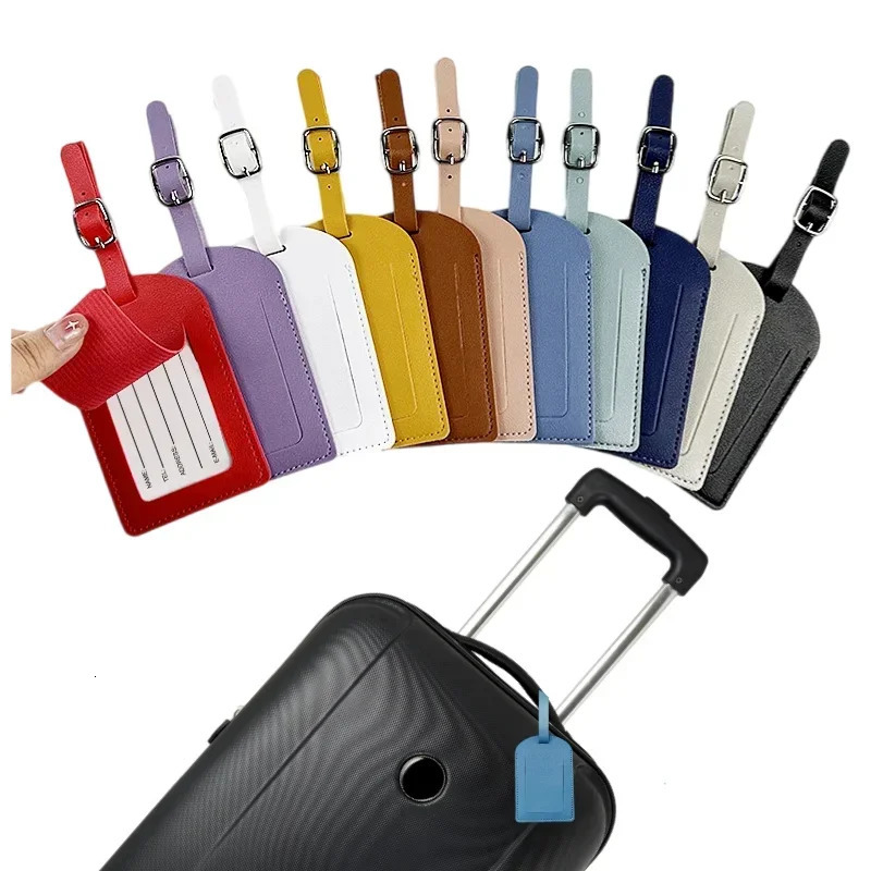 Travel Luggage Tag for Women Men Suitcase Identifier Label Baggage PU Leather Boarding Bag Name ID Address Holder Accessory 250616