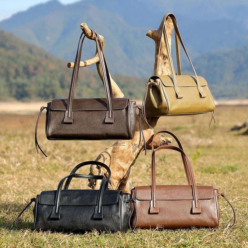 Designer Bag Designer Bag Vintage Cowhide Women New Genuine Leather Handbag Fashion Baguette Tote S Shoulder Bags