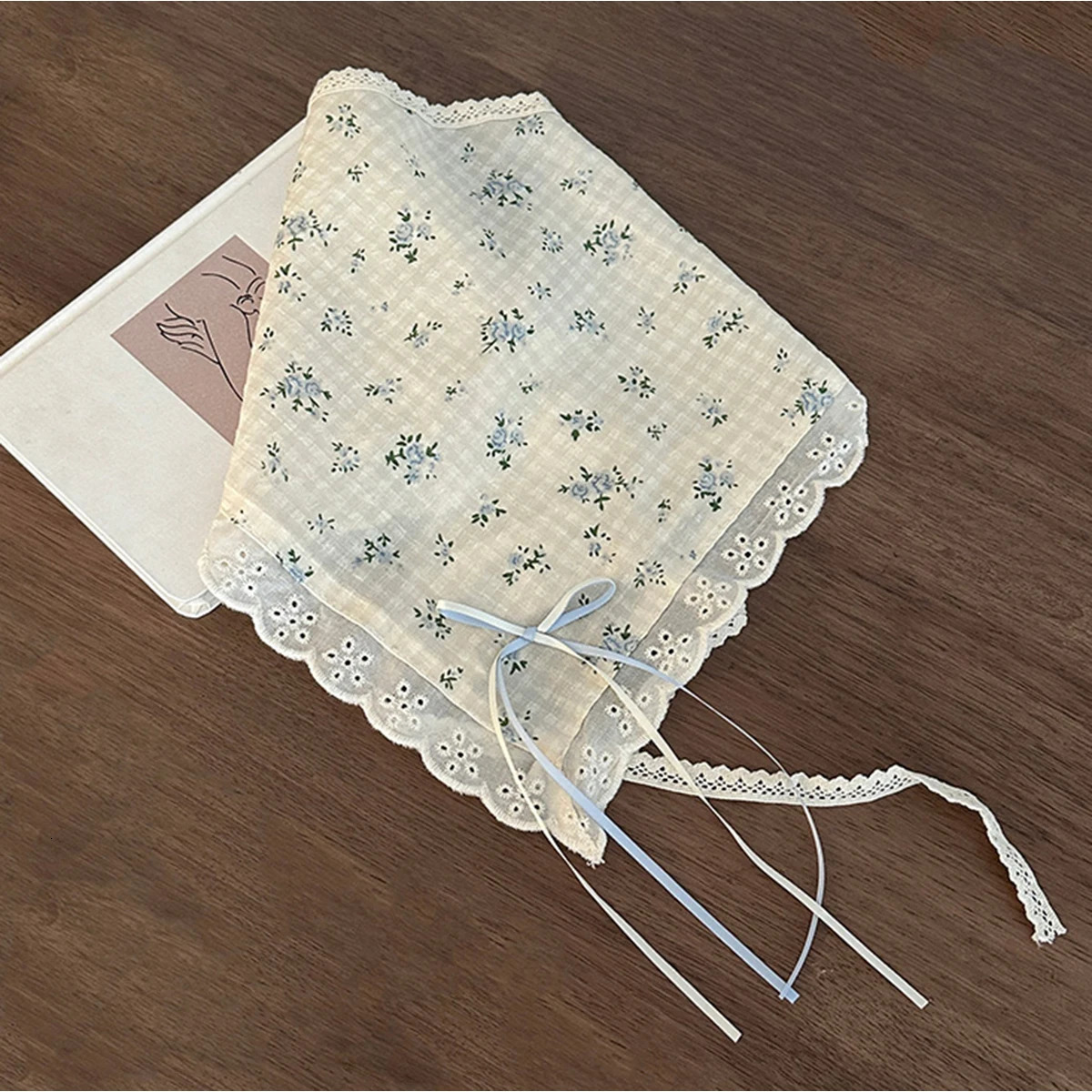 Summer Fresh Lace Hair Band Silk Scarf Hair Accessory Retro Country Style Headwear Bohemian Style Travel to the Seaside 250610