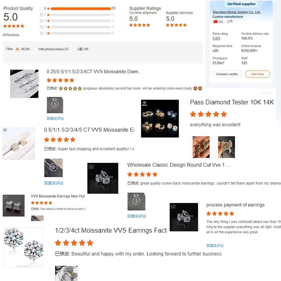 Custom Vvs Lab Grown Created Diamond Studs Earrings Real 10K 14K 18K Solid Gold 925 Silver CVD Diamond Stud Earring Men Women