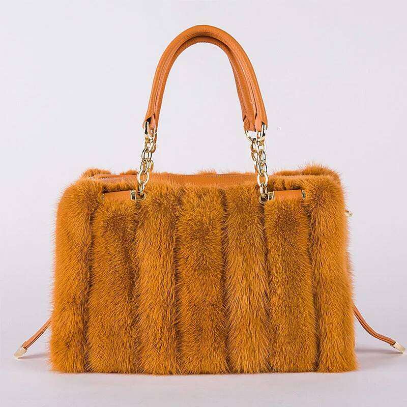 Mink Fur Capacity Simple Stylish Ladies Handbag Luxurious Design For Women s Bags High End Bag Sac De Luxefemme