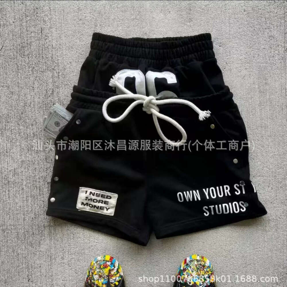 American Street Hip-Hop Casual 2024 Summer New Straight Loose Shorts