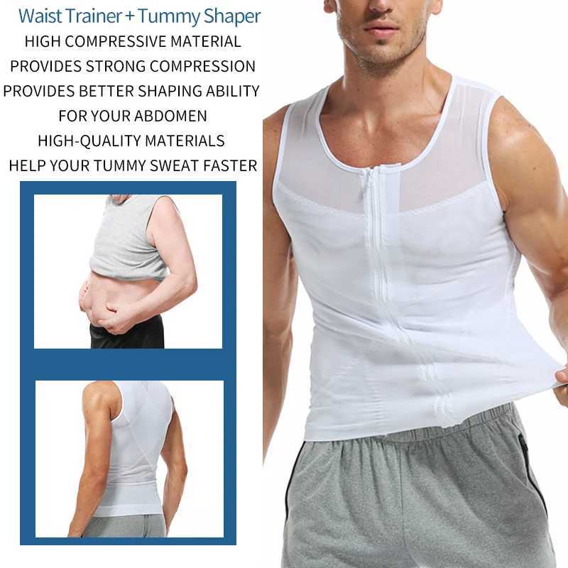 Men Compression Shirt Slimming Body Shaper Belly Tummy Shapewear Abdomen Reducer Corset Top Gynecomastia Slim Tummy Shapers Vest W250616