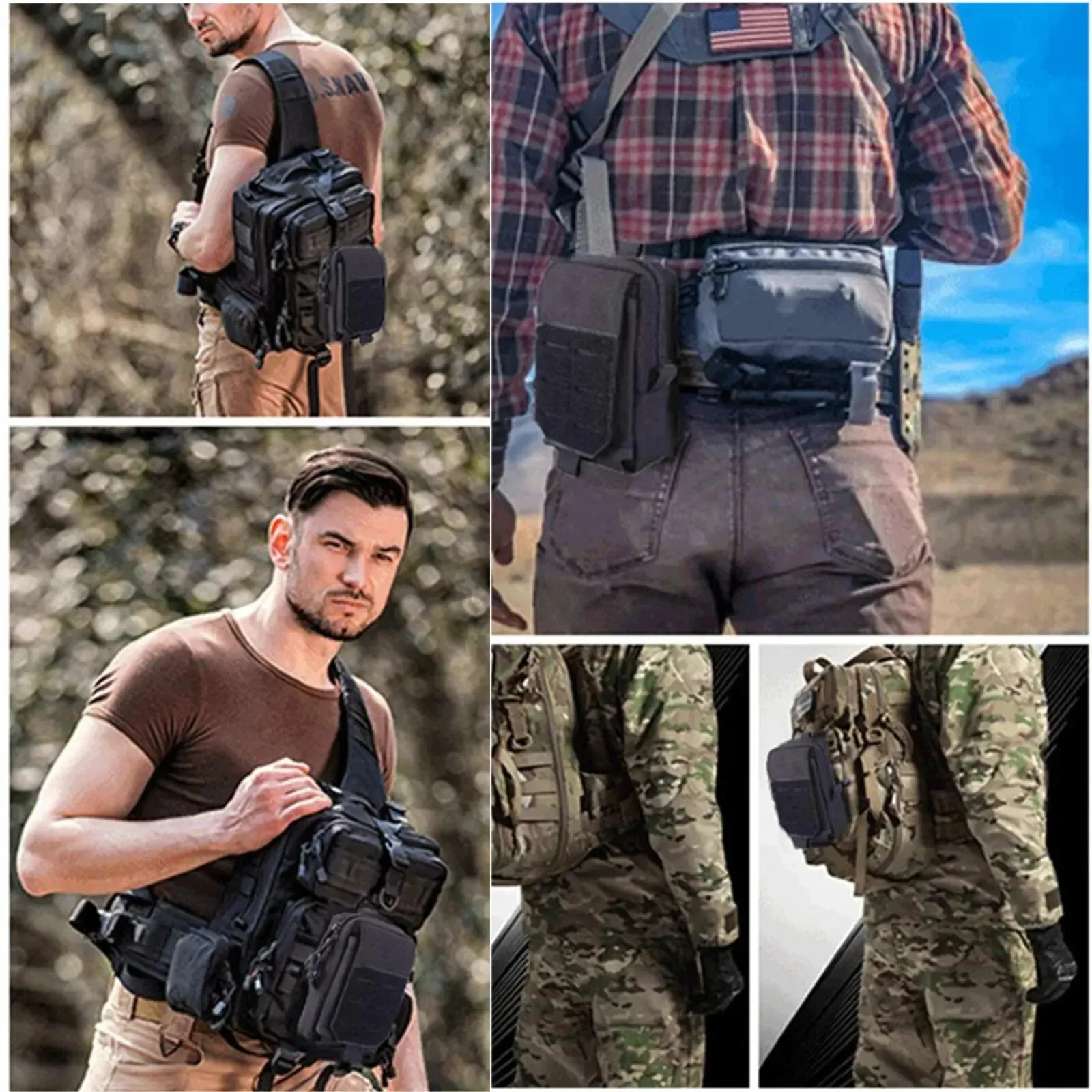Tactical Molle Pouch Waist Bag Outdoor Men EDC Tool Pouches Utility Gadget Organizer Vest Fanny Pack Purse Mobile Phone Case 250612