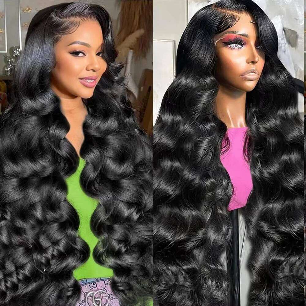 200 Density Body Wave Front Human Hair 36 Inch 13x4 13x6 HD Transparent Lace Frontal Brazilian Wigs for Black Women