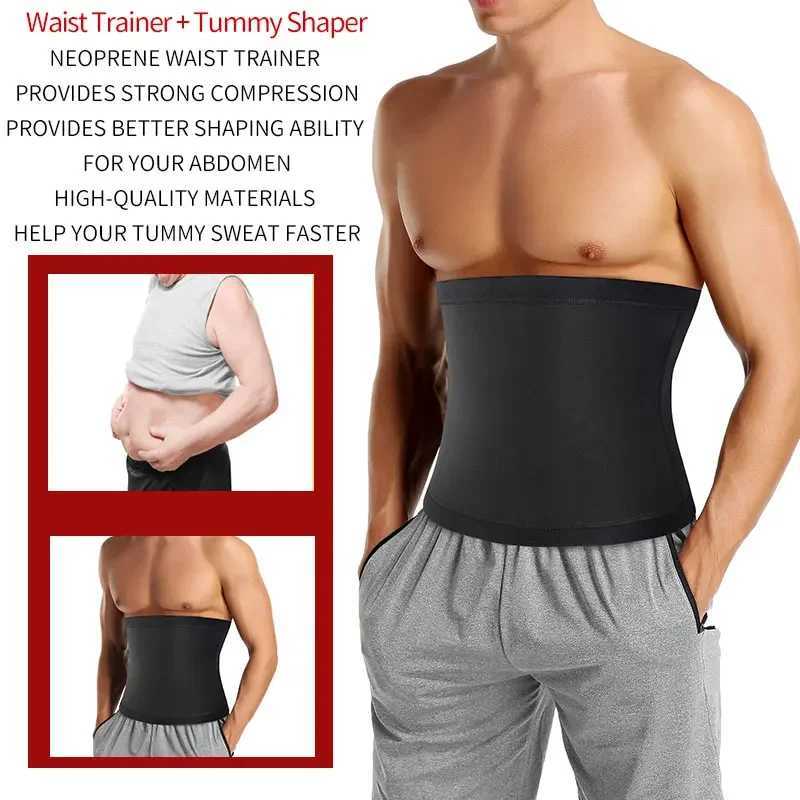 Mens Abdomen Reducer Sauna Body Shaper Fitness Sweat Trimmer Belt Waist Trainer Belly Slimming Shapewear Waist Trainer Corset We W250616