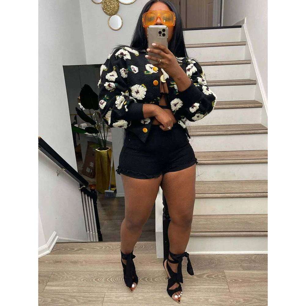 Sibybo Cotton Rib Knit Sweater For Woman 3D Flower Single-breasted Cardigan Coat Street Temperament Casual Pull Hiver Femme