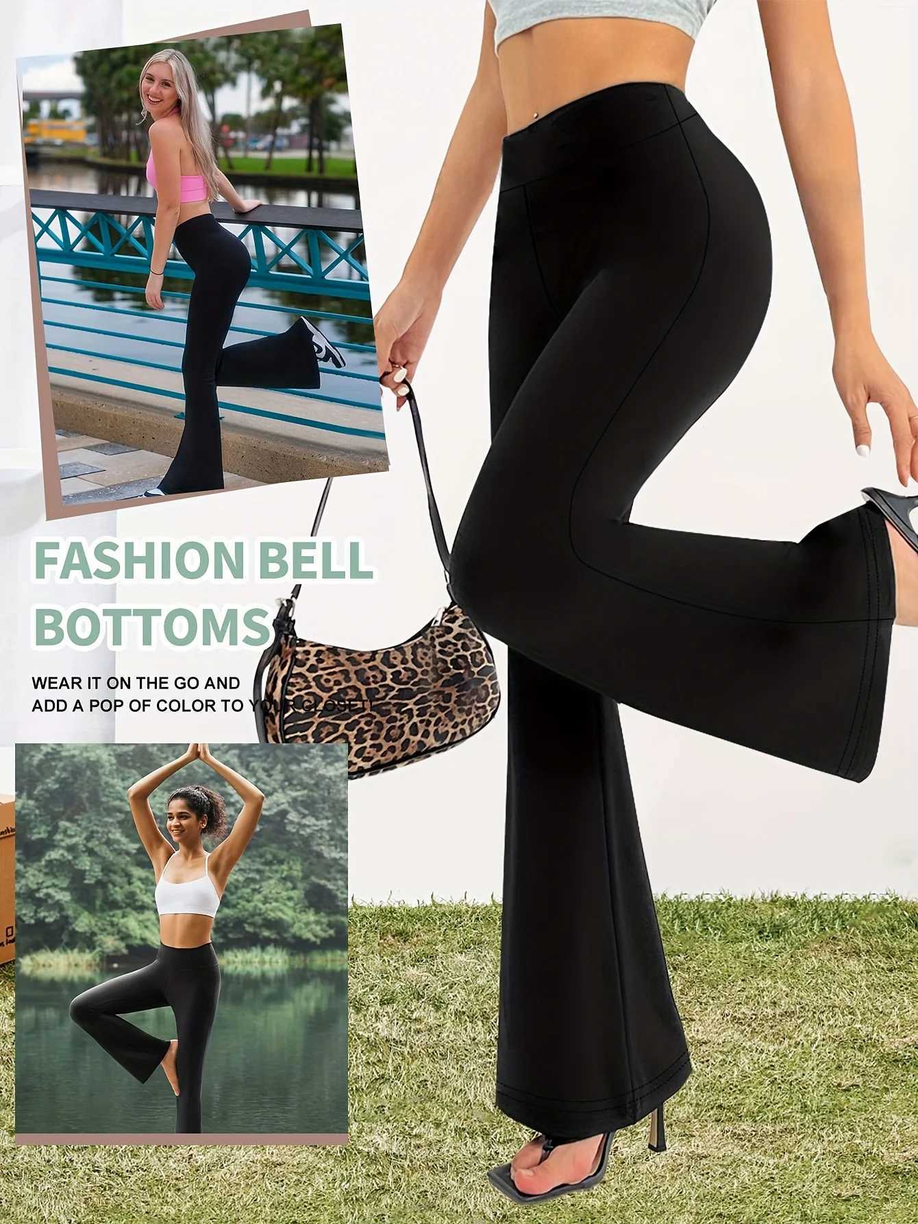 Womens Kick Flare High Waist Legging Tummy Control Bootcut Workout High Waist Bell Bottom PantsAthleisure 4-Way-StretchXJ250616