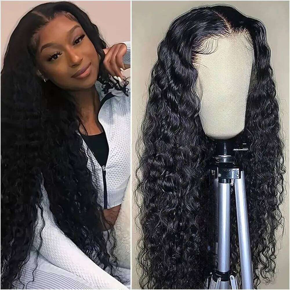 200%High Density Deep Wave 5x5 13x6 HD Frontal Wig Brazilian 34 38 Inch 360 Lace Front Curly 100% Human Hair Wigs For Women