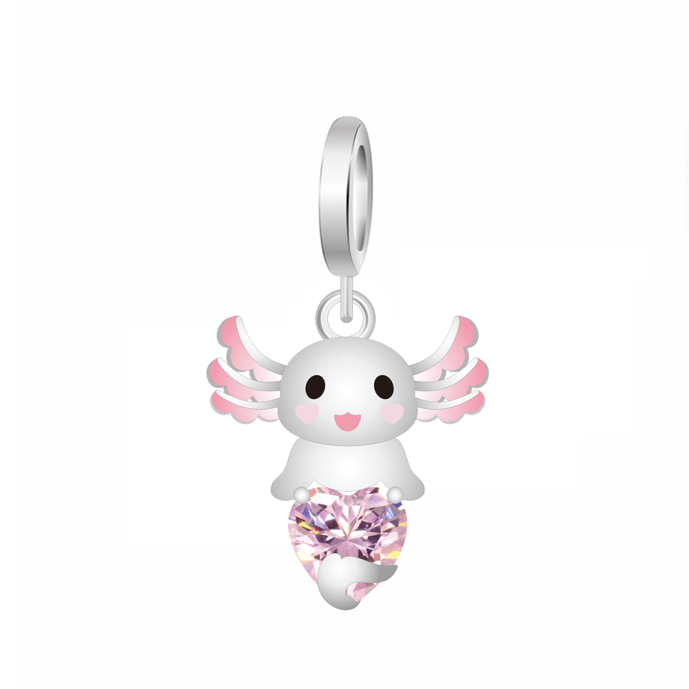 FewDook Cute Cartoon Stitch & Angel Couple Charm Fit Pan Bracelet Necklace Pendant for Women Jewelry Making Original Charms Beads