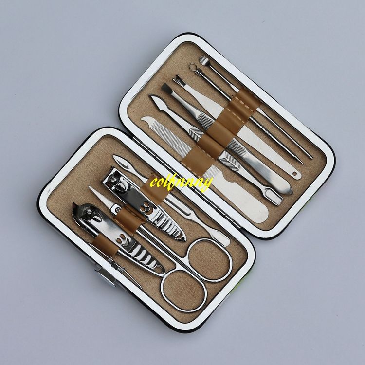 Flower print box Protable Manicure Set Nail Clippers Cleaner Grooming Kit Nail Care Nail Art Tool Sets