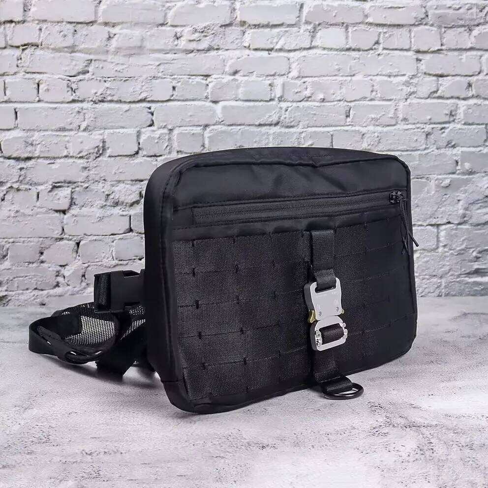 1017 ALYX 9Sm New Fashion Double Zipper Tactical Chest Bag Black Men's And Women's Hip Hop Dual Shoulder Single Backpack Student